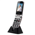 Artfone C10 Senior Simpukkapuhelin - Kaksois- SIM, SOS - Musta