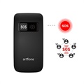 Artfone C10 Senior Simpukkapuhelin - Kaksois- SIM, SOS - Musta