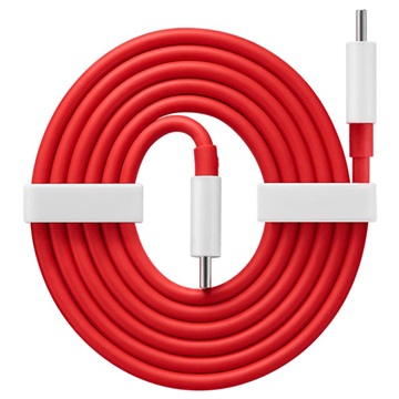 OnePlus Warp Charge USB Type-C Johto 5481100047 - 1m (Avoin pakkaus - Bulkki) - Punainen / Valkoinen