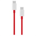 OnePlus Warp Charge USB Type-C Johto 5481100047 - 1m (Avoin pakkaus - Bulkki) - Punainen / Valkoinen