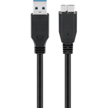 Goobay Micro USB-B kaapeli - USB 3.0 - 0.5m - Musta