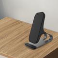 15W Qi langaton laturi Mobile Phone Desk Fast Charging Stand iPhone Samsung - Musta/musta - musta/musta