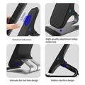 15W Qi langaton laturi Mobile Phone Desk Fast Charging Stand iPhone Samsung - Musta/musta - musta/musta