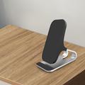 15W Qi langaton laturi Mobile Phone Desk Fast Charging Stand iPhone Samsung - musta/hopea