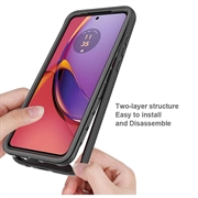 Motorola Moto G84 360 Suojaussarja Kotelo - Musta / Selkeä