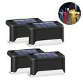 4Pcs Solar Stair Lights Outdoor Vedenpitävä väri hehkua LED Deck Step valaistus aita lamppu portaiden Patio pihalla polku puutarha - musta