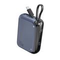 4smarts Pocket 10000mAh Power Bank ja USB-C-kaapeli - 30W - Teräksen sininen väri