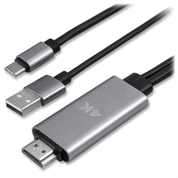 4smarts USB-C / HDMI 4K UHD Kaapeliadapteri - 1.8m - Musta