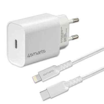 4smarts VoltPlug PD 20W seinälaturi Lightning-kaapelilla - Valkoinen