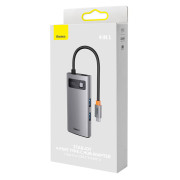 Keskitin 4in1 Baseus Metal Gleam Series WKWG070113, USB-C 3x USB 3.0 + Ethernet RJ45:een