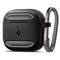 AirPods 4 Spigen Rugged Armor TPU Suojakotelo - Musta