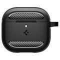 AirPods 4 Spigen Rugged Armor TPU Suojakotelo - Musta