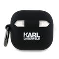 AirPods 4 Karl Lagerfeld Choupette Head 3D silikonikotelo - musta