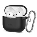 AirPods 4 Tech-Protect silikoninen koukkukotelo - musta