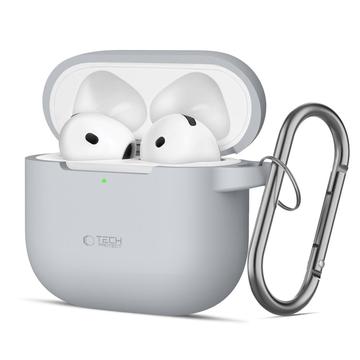 AirPods 4 Tech-Protect silikoninen koukkukotelo - värikynänharmaa