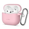 AirPods 4 Tech-Protect silikoninen koukkukotelo - Dusty Pinkki