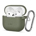 AirPods 4 Tech-Protect silikoninen koukkukotelo - Oliivinvihreä