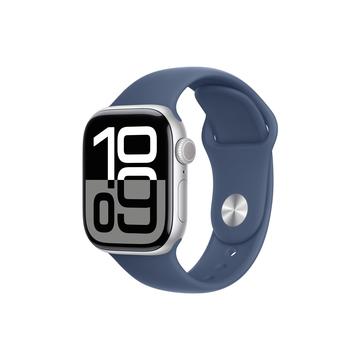 Apple Watch 10 GPS MWWA3QN/A - Alumiini, Denim-urheiluranneke, S/M, 42mm