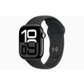 Apple Watch 10 GPS MWWE3QN/A - Alumiini, musta urheiluranneke, S/M, 42mm - Suihkumusta