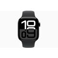 Apple Watch 10 GPS MWWE3QN/A - Alumiini, musta urheiluranneke, S/M, 42mm - Suihkumusta