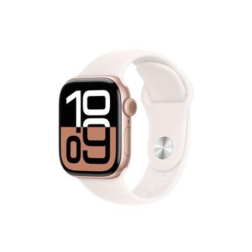 Apple Watch 10 GPS MWWH3QN/A - Alumiini, vaaleanruskea urheiluranneke, S/M, 42mm