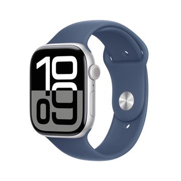 Apple Watch 10 GPS MWWL3QN/A - Alumiini, Denim-urheiluranneke, S/M, 46mm