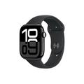 Apple Watch 10 GPS MWWQ3QN/A - Alumiini, musta urheiluranneke, M/L, 46mm - Suihkumusta