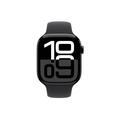 Apple Watch 10 GPS MWWQ3QN/A - Alumiini, musta urheiluranneke, M/L, 46mm - Suihkumusta