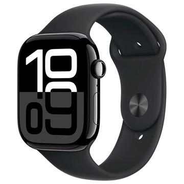 Apple Watch 10 LTE MWX63QN/A - Alumiini, musta urheiluranneke, S/M, 42mm - Suihkumusta