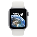 Apple Watch SE (2022) LTE MNPP3FD/A - Valkoinen Urheiluranneke, 40mm - Hopea