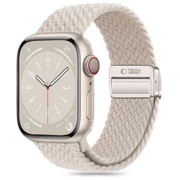 Apple Watch Series 10/9/8/7/6/SE Tech-Protect NylonMag -ranneke - 40mm/41mm/42mm - Luonnollinen titaani