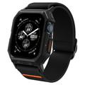 Apple Watch Series 9/8/SE (2022)/7/SE/6/5/4 Spigen Lite Fit Pro -ranneke kotelolla - 44mm, 45mm - musta