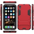 iPhone XR Armor Sarja Hybridikotelo Jalustalla - Punainen