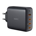 Aukey PA-B7S Omnia II Mix S Wall 100W laturi - GaN-laturi 1x USB-A & 3x USB-C-portilla - musta