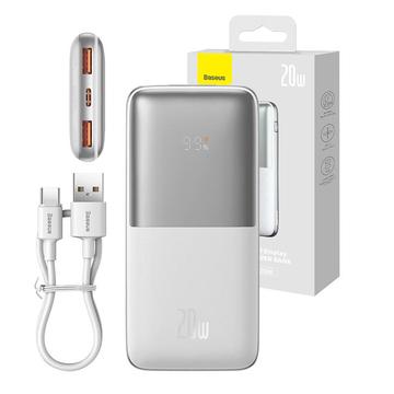 Baseus Bipow Pro digitaalinen näyttö pikalataus Power Bank 10000mAh/20W - 2xUSB, USB-C