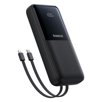 Baseus Lipow 22.5W Power Bank 20000mAh sisäänrakennetuilla Lightning- ja USB-C-kaapeleilla ja LED-näytöllä - musta