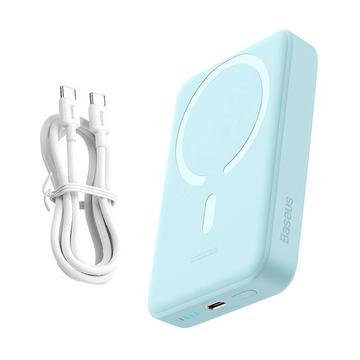 Baseus Magnetic Mini Wireless Power Bank 10000mAh - USB-C 30W, MagSafe-yhteensopiva - sininen