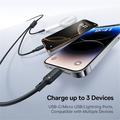 Baseus Silky 3-in-1 USB-C Lightning-, USB-C-, MicroUSB-pikalatauskaapeli - 100W/1.5m