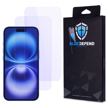 iPhone 16 Plus BlueDefend Anti-Blue Light karkaistu lasi näytönsuoja - 2 kpl.