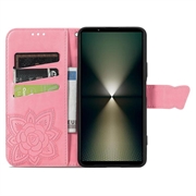 Sony Xperia 1 VI Lompakkokotelo - Perhonen - Pinkki