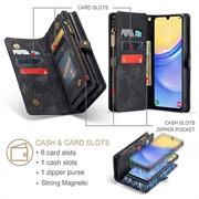 Samsung Galaxy A15 Caseme 008 2-in-1 Multifunctional Lompakkokotelo - Musta