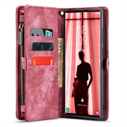 Samsung Galaxy S23 Ultra 5G Caseme 008 2-in-1 Multifunctional Lompakkokotelo - Punainen