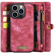 iPhone 15 Pro Max Caseme 2-in-1 Multifunctional Lompakkokotelo - Punainen