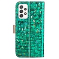 Croco Bling Series Samsung Galaxy A53 5G Lompakkokotelo - Vihreä