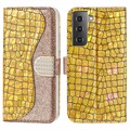 Croco Bling Series Samsung Galaxy S21 FE 5G Lompakkokotelo - Kulta