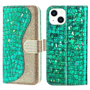 Croco Bling Series iPhone 14 Plus Lompakkokotelo