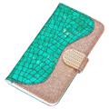 Croco Bling Series iPhone 14 Plus Lompakkokotelo