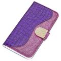 Croco Bling Series iPhone 14 Plus Lompakkokotelo - Violetti