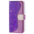 Croco Bling Series iPhone 14 Plus Lompakkokotelo - Violetti