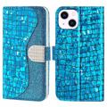 Croco Bling Series iPhone 14 Lompakkokotelo - Sininen